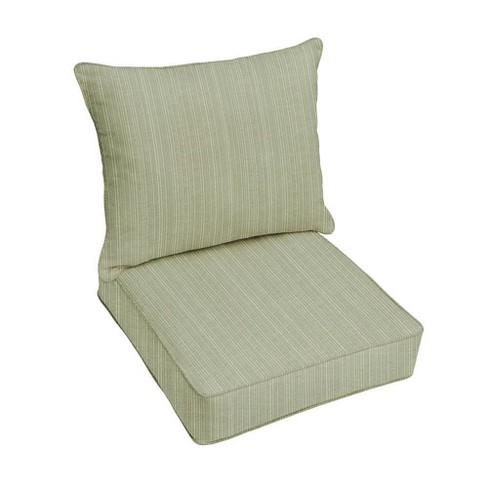 Sunbrella Textured Outdoor Seat Cushion, Green Patio Seat Cushions