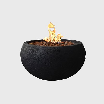 York Round Concrete Propane Fire Bowl - Black - Modeno