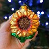 Glossy Charming Sunflower Glass Christmas Ornament, Flower Holiday Decor| OrnamentallyYou - 4 of 4