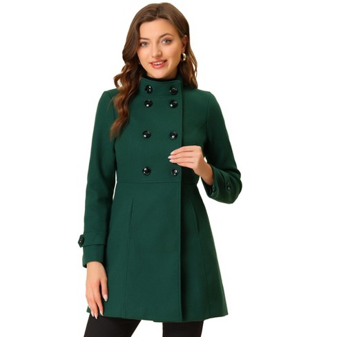 Emerald green peacoat women's sale