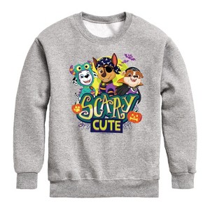 Boys' - Paw Patrol - Scary Cute Graphic Long Sleeve Fleece Sweatshirt - 1 of 4