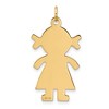Black Bow Jewelry 14k Yellow Gold Satin Girl Engravable Charm or Pendant, 16mm - 3 of 4
