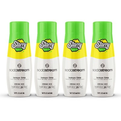 SodaStream Starry Lemon Lime Drink Mix 14.9 fl oz/4pk: Drink Mix Liquid Concentrate, Soft Drink, Non-Allergenic, Mix Ready