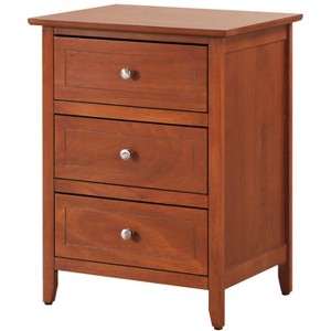 NicBex 3 Drawer Nightstand End Table,Wood Side Table with Round Knob Handles for Bedroom,Living Room,Bedside - 1 of 4