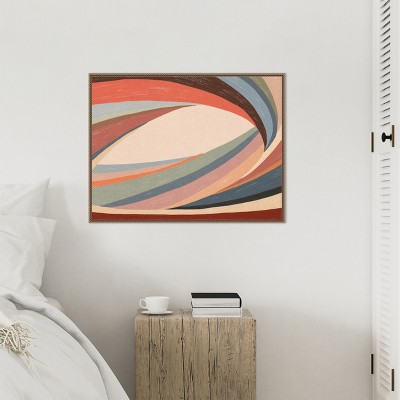 Retro Multicolor Beaded Framed Abstract Canvas Wall Art