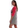 Just Love 100% Cotton Sleep Dress for Women Baseball Sleeve Nightshirt - 2 of 3