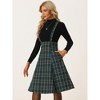 INSPIRE CHIC Women's Christmas Plaid Midi Tartan Pinafore Skirt - 4 of 4