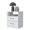 Okak 2-Drawer Bedside Table with Cutout Handles, Modern Bedroom Nightstand with Easy-Pull Drawers Wooden Storage Cabinet for Small Spaces - 3 of 4