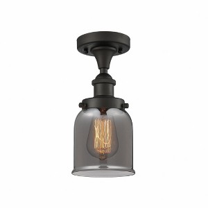 Bell - 1 Light Semi-Flush Mount In Industrial Style-11 Inches Tall and 5 Inches Wide - 1 of 1