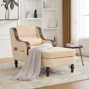 MOONMISS Chenille Single Sofa Bed with Wide Seat,Upholstered Lazy Sleeper Armchair,Reading Couch Set for Living Room,Bedroom - 1 of 4