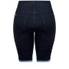 Women's Plus Size Turn Up Distressed Detail Knee Length Short - dark denim | CITY CHIC - 4 of 4