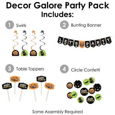 Halloween Pumpkin and Black Cat Party Decoration Kit - 51 Pieces