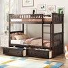 NicBex Twin Over Twin/Full Over Full Bunk Bed with with Drawers and Fence,Loft Bed with Convertible Design for Bedroom,White/Gray/Espresso - 2 of 4