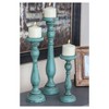 Olivia & May Traditional Wood Candle Holder Set 3ct - Pillar Stand, Felt Base, Indoor Use - 2 of 4