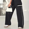 Clotth Women's Solid Color Ribbed Set - Lapel Tops And High Rise Straight Leg Pants, 2 Piece Set, Top set with Pockets - 3 of 4