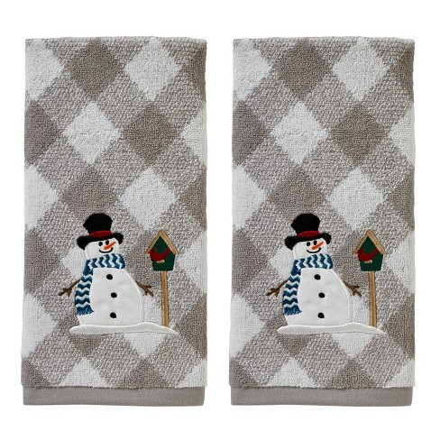 Christmas Kitchen Towels, Buffalo Plaid Snowman Snowman Pattern