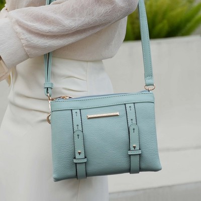 MKF Collection Multi Compartment Crossbody Bag with Zip Closure, Elsie | MKF Collection by Mia K - Seafoam — фото 2