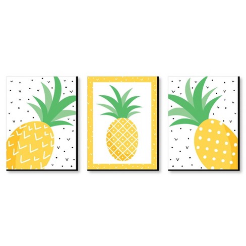 Big Dot Of Happiness Tropical Pineapple Nursery Wall Art Kids Room Decor And Summer Home Decorations Ideas 7 5 X 10 Inches Set Of 3 Prints Target