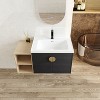 NicBex Floating Bathroom Vanity with Sink,Bathroom Sink Vanity with Soft Close Doors,Bathroom Sink Cabinet for Small Bathroom,Black/White - 2 of 4