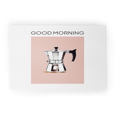 Mambo Art Studio Italian Coffee Maker Pink 30" x 20" Welcome Mat - Society6