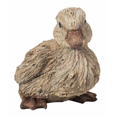9.5" Wood Baby Duck Driftwood Outdoor Statue Brown - Hi-Line Gift