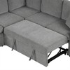 Whisen 84.7" Sectional Sofa Bed with Storage Ottoman - Beige - 4 of 4
