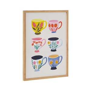 Kate & Laurel All Things Decor 12"x16" Gallery Botanical Coffee Shop Tea Cups Print by The Creative Bunch Studio Natural - 1 of 4