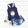 Simply Sage Market America Vibes Smiley Face Racerback Tank - S - Navy - 3 of 3