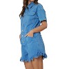 Women's Washed Romper - Peach Love - 3 of 4