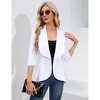 Clearlove Womens Oversized Collar Puff Sleeve Ruffle Hem Casual Blouse Jacket Lightweight Cover Up Top - 2 of 4