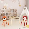 Ruvalino Seating Sets Kids Table and Chair Set Bear and Monkey Design for Living Room Playroom, Natural, 27.56"*26.38"*3.74" - 4 of 4