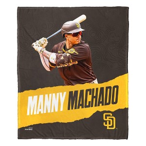 50"x60" MLB San Diego Padres 23 Manny Machado Silk Touch Throw Blanket - 1 of 4