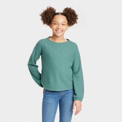 Girls' Cozy Waffle Long Sleeve Shirt - Cat & Jack™