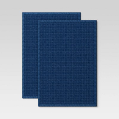 2pk Cotton Plain Woven Kitchen Towels Blue - Threshold™