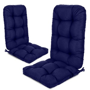 Aoodor Tufted Adirondack Chair Cushion Patio Rocking Chair Cushions Outdoor High Back Cushions with Ties, Water and Fade Resistant (Set of 2) - 1 of 4