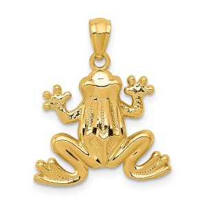 Black Bow Jewelry 14k Yellow Gold Polished Frog Pendant, 18mm - 1 of 4
