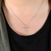 Pompeii3 5/8 Ct Diamond Cross Pendant Necklace 18" 10k White Gold 1" Tall - 3 of 4