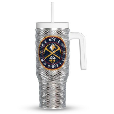 NBA Officially Licensed 40oz Bling Voyager Stainless Steel Tumbler with Rhinestones in a Limited Edition Gift Box