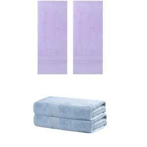REGALWOVEN Cotton Absorbent Soft Bath Hand Cloths Towels 2 Piece Sets - 1 of 4