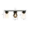 LNC Clytaemnestric 21.6-in 3-Lights Black Cylinder Modern/Contemporary Bathroom Vanity Lights ,Clear Glass Shade - 3 of 4