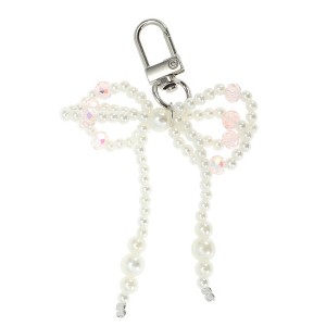 Unique Bargains Faux Pearl Bow Handbag Charms Keychains 1 Pc - 1 of 4