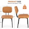 DOMETOUR Mid-Century Modern Kitchen Chair Set of 2 Dining Chairs-Upholstered, with Faux Leather Cushion Seat for Dining Room - 2 of 4