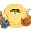 S.W.Smiley Thankful Varsity Arched - Women's Garment Dyed Long Sleeve Graphic T-Shirt - 2 of 4