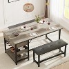 WhizMax Dining Table Set for 4, Kitchen Dining Table Set with Upholstered Benches and Storage Drawer - 2 of 4