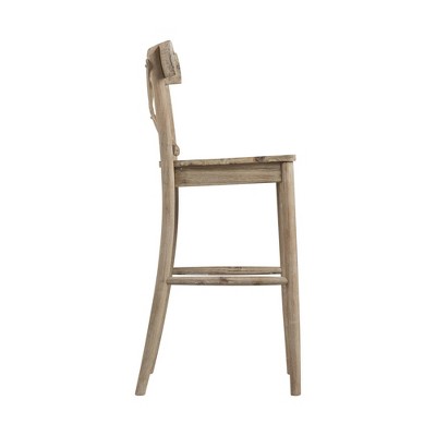 Keaton Natural Wood X-Back Bar Stool