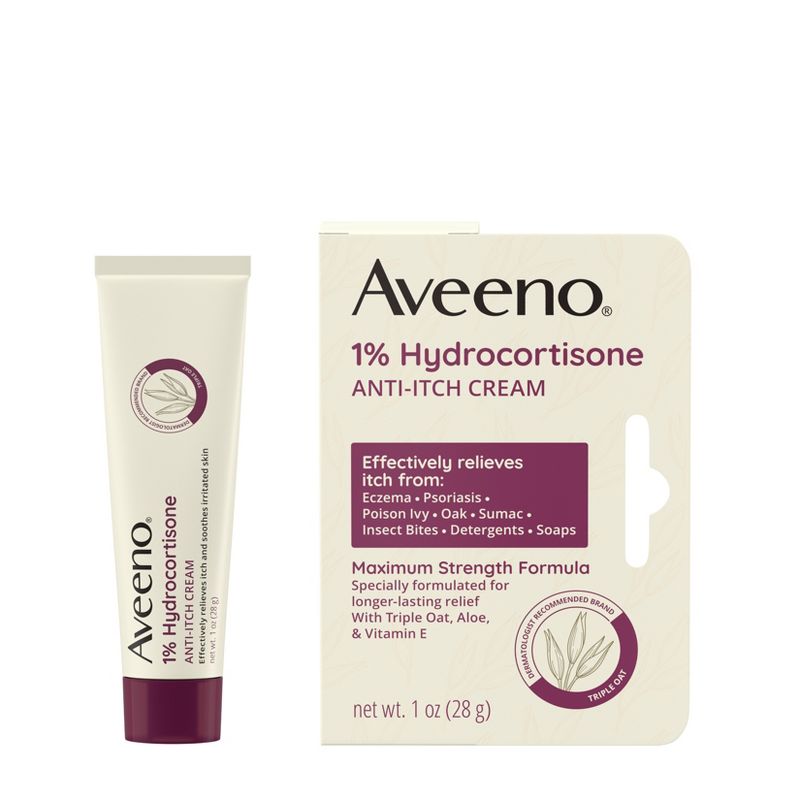 Aveeno Active Naturals Anti-itch Cream - 1oz, 3 of 9