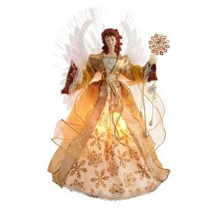 Kurt Adler 18" Fiber Optic Gold Angel Treetop - 1 of 4