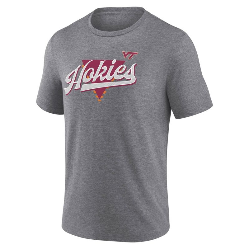 NCAA Virginia Tech Hokies Men&#39;s Gray Triblend T-Shirt, 2 of 4