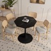 KWPZQEB Coffee Table, Modern Coffee Table with Marble Print Tabletop, Wooden Dining table with Metal Base for Living Room, Kitchen - 4 of 4