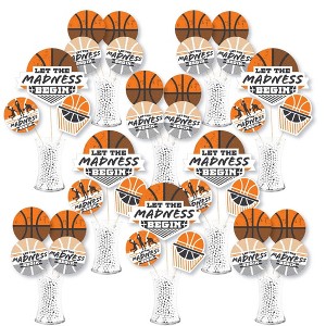 Big Dot of Happiness Basketball - Let the Madness Begin - College Basketball Party Centerpiece Sticks - Showstopper Table Toppers - 35 Pieces - 1 of 4